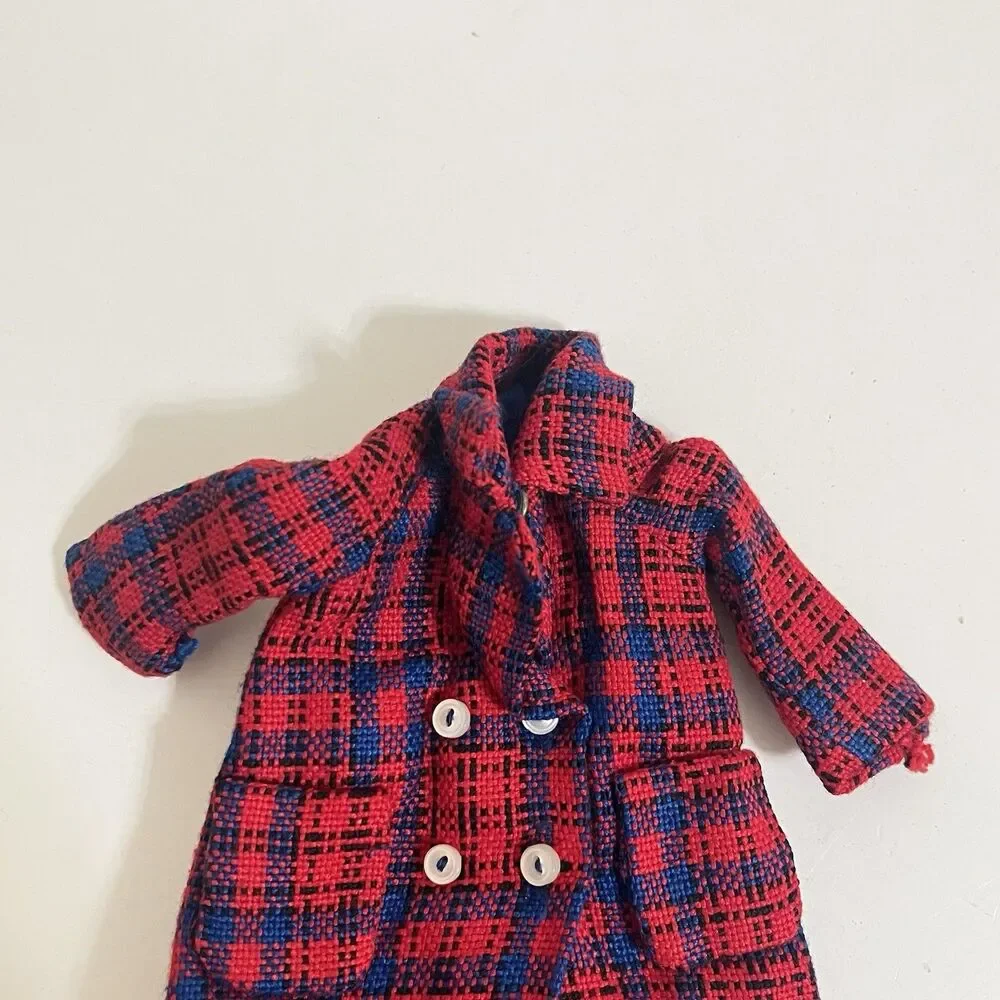 Vintage Remco Libby Littlechap Doll Clothes Red Plaid Coat and Skirt Japan